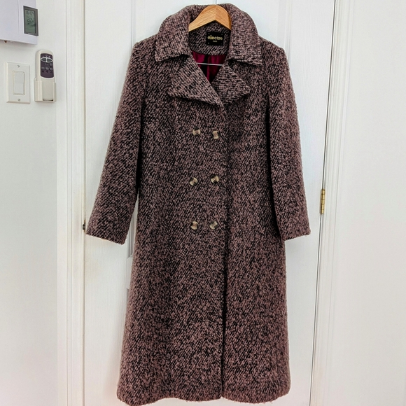 Électre Paris Jackets & Blazers - Électre Paris Vintage Mohair Wool Long Coat – Marled Pink/Brown/Black, Size L